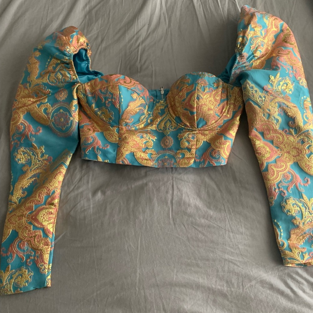 Stole The Show Top - Aqua/Combo